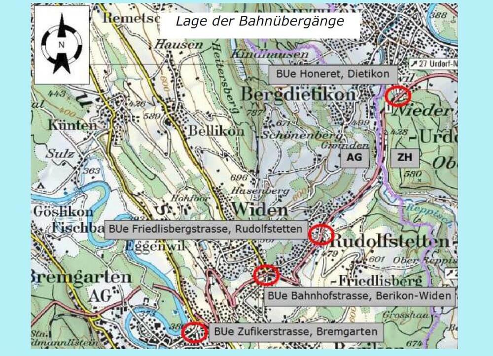 BDWM: Sanierung Bahnübergänge: Zusatzabklärungen PGV-Dossier