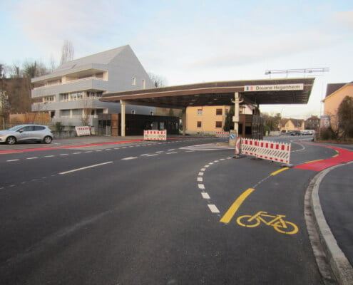 Rad- und Fusswege Radstreifen Zoll Allschwil-Hegenheim